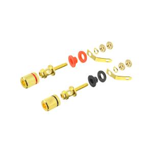 Разъем зажим акустики Винт металл gold гнездо банан ( 2шт.)