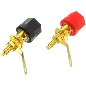 Разъем зажим акустики винт металл/пластик gold, гнездо банан (упаковка 2шт)
