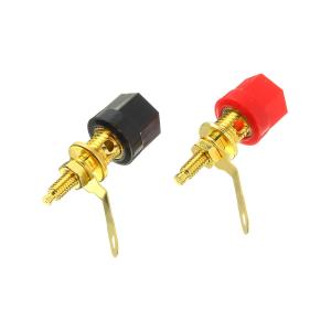 Разъем зажим акустики винт металл/пластик gold, гнездо банан (упаковка 2шт)
