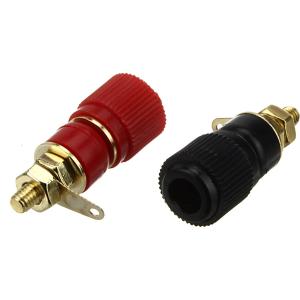 Разъем зажим акустики Винт металл/пластик gold гнездо банан (упаковка 2шт)