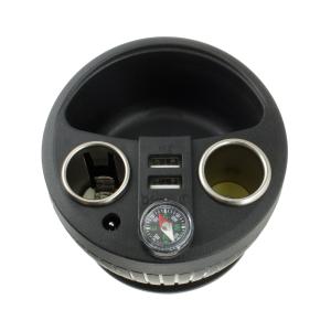 Разветвитель автоприкуривателя 2в1 + 2USB гнезда 5В 2,1/1А в подстаканник Olesson 1640