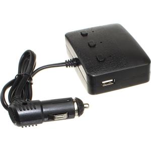 Разветвитель автоприкуривателя 3в1 2USB(G) 12/24V 100Wt кнопка включения Olesson 1636