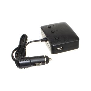 Разветвитель автоприкуривателя 3в1 2USB(G) 12/24V 100Wt кнопка включения Olesson 1636
