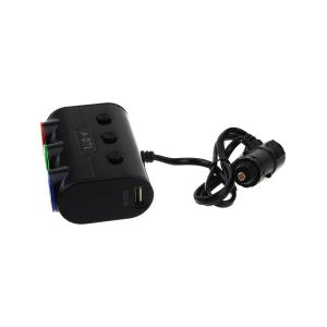 Разветвитель автоприкуривателя 3в1 2USB(G) 12/24V 120Wt кнопки включения