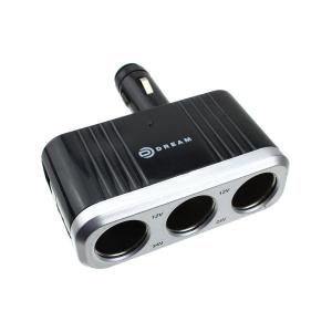 Разветвитель автоприкуривателя 3в1 2USB(G) 1A 12/24V Dream WF-016