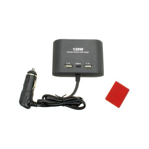 Разветвитель автоприкуривателя 3в1 3USB/TypeC(G) 12/24V 120Wt Olesson 1653