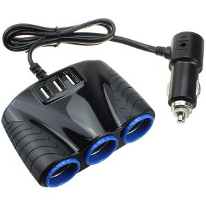 Разветвитель автоприкуривателя 3в1 3USB(G) 12/24V 120Wt Olesson 1605