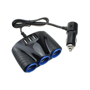 Разветвитель автоприкуривателя 3в1 3USB(G) 12/24V 120Wt Olesson 1605