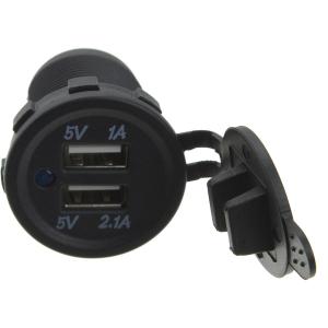 Разветвитель автоприкуривателя врезное ZK-010, 2 гнезда, вольтметр