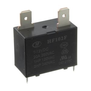 Реле 12В, 1 группа 20А 250В AC Hongfa HF102F/T-12VDC SPST-NO 1A