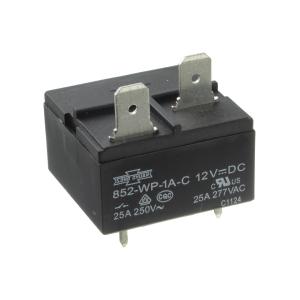 Реле 12В, 1 группа 25А 250В AC Song Chuan 852-WP-1A-C 12VDC SPST-NO 1A