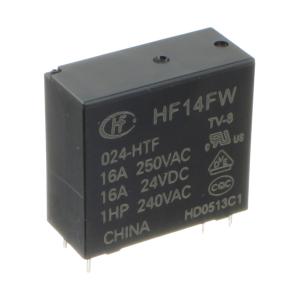 Реле 24В, 1 группа 16А 250В AC Hongfa HF14FW 024-HTF SPST-NO 1A