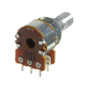 Резистор регулировочный 1кОм/1кОм B L 15мм D 6мм RK-1233G1-B1K L15KC