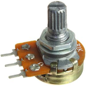 Резистор регулировочный 1кОм B L 15мм WH148-B1K L15KQ (с насечкой)