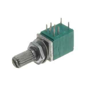 Резистор регулировочный c выключателем 10кОм/10кОм RV097GS-B103 L15KQ (с насечкой)