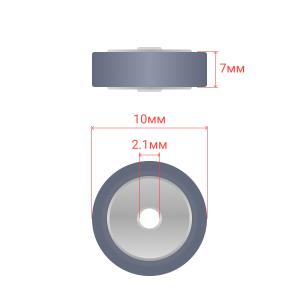 Ролик D10mm h7mm d2.1mm
