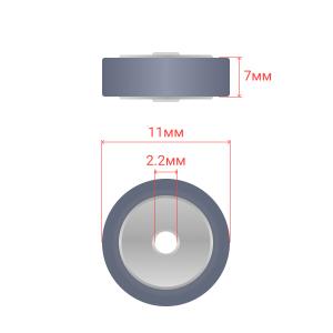 Ролик D11mm h7mm d2.2mm