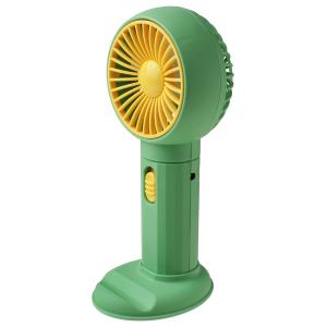 Ручной вентилятор на аккумуляторе 18650, зеленый с желтым HK59