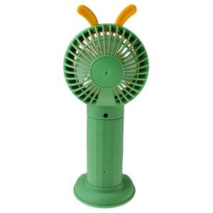 Ручной вентилятор на аккумуляторе 18650, зеленый с желтым, с ушками