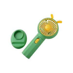 Ручной вентилятор на аккумуляторе 18650, зеленый с желтым, с ушками
