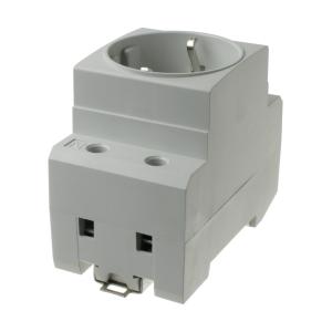 Сетевая розетка на DIN рейку, с заземлением