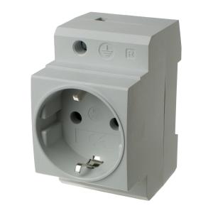 Сетевая розетка на DIN рейку, с заземлением
