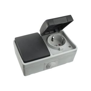 Сетевая розетка, выключатель IP44 16A, наружная