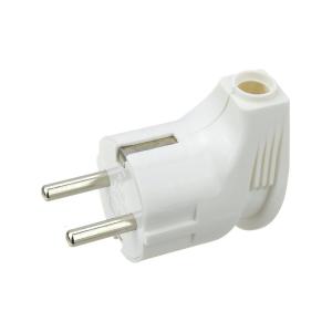 Сетевая вилка евро углом с заземлением 16А, Universal белая