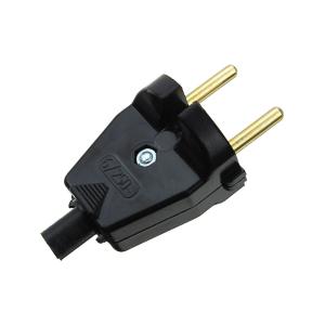 Сетевая вилка прямая В6-001, 6А, черная