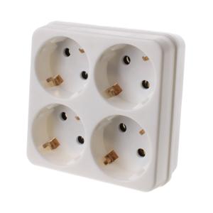 Сетевой четверник 16А с/з Navigator, квадрат