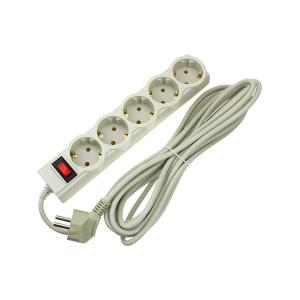 Сетевой фильтр 5 розеток 1.8 метра Perfeo PowerX серый