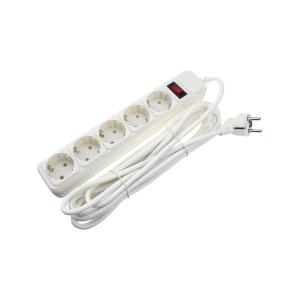 Сетевой фильтр 5 розеток 4,5м Спутник, белый