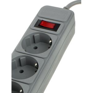 Сетевой фильтр 5 розеток 4,5м Спутник, серый