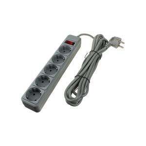 Сетевой фильтр 5 розеток 4,5м Спутник, серый