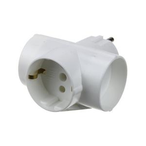 Сетевой тройник 16А Крона, белый, с заземлением