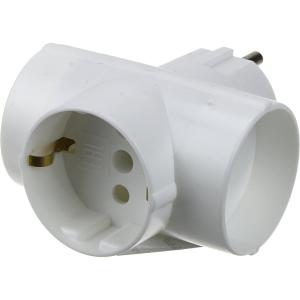 Сетевой тройник 16А Крона, белый, с заземлением