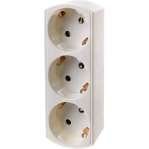 Сетевой тройник 16А в ряд, с заземлением Navigator