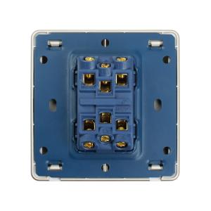 Сетевой выключатель 2 клавишиta7313, с подсветкой 250V 16A, gold 