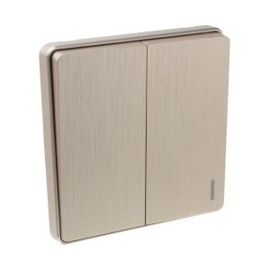 Сетевой выключатель 2 клавишиta7313, с подсветкой 250V 16A, gold 