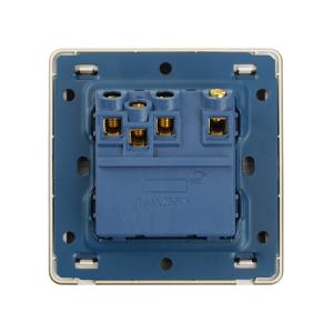 Сетевой выключатель 3 клавиши, с подсветкой 250V 16A, gold 