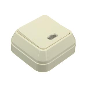 Сетевой выключатель Makel 1кл/подсв кремовый