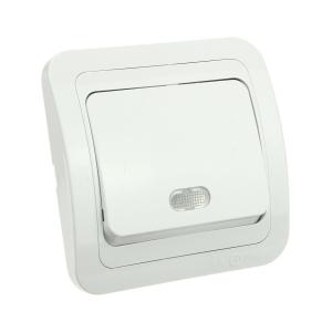 Сетевой выключатель Makel Mimoza 1кл белый/подсветка