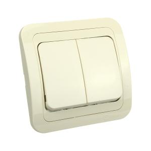 Сетевой выключатель Makel Mimoza 2кл кремовый