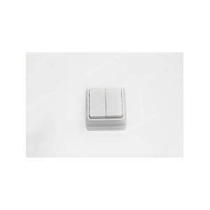 Сетевой выключатель Октава 2клавиши 10A белый открытая установка