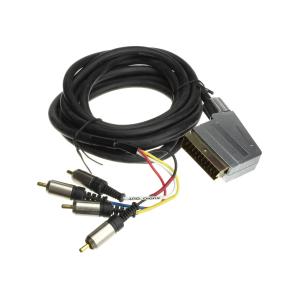 Шнур 4RCA-SCART 3м gold/metall