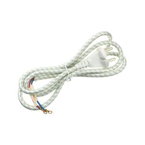 Шнур для утюга 1.4м, 2 контакта, тканевая оплетка