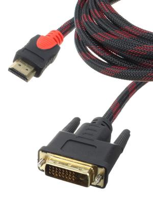 Шнур HDMI-DVI 2.7м, в металлической оплетке