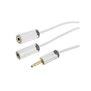 Шнур J3.5-2J3.5(G) 4PIN 0.5м белый, трещина на разъеме