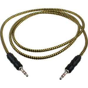 Шнур J3.5-J3.5 0.9м разъем металл, оплетка ткань с металлической нитью