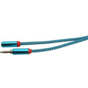 Шнур J3.5-J3.5(G) 1м оплетка ткань, штекер металл